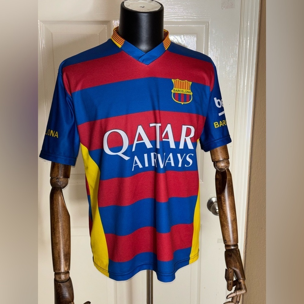 LEO MESSI QATAR AIRWAYS BARCELONA COPIA NON CONFORME ALL ORIGINALE JERSEY Medium